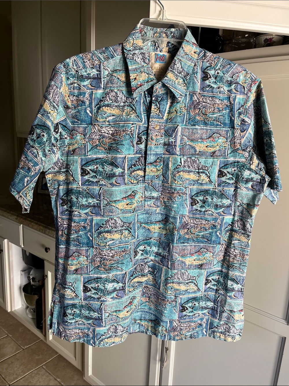Vintage Kahala MED Ocean Fish Theme Hawaiian Shirt